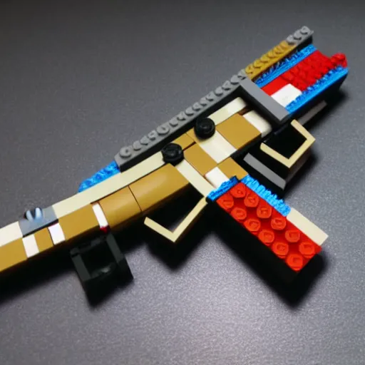 Prompt: ak - 4 7 made with lego