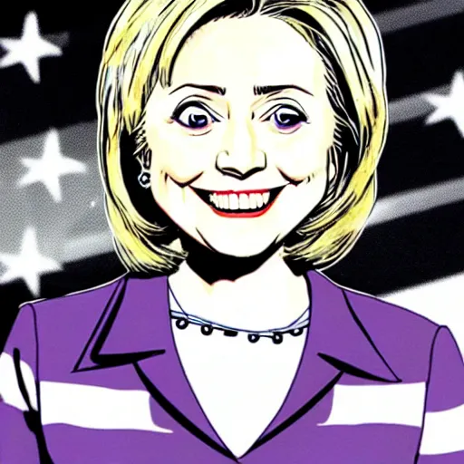 Prompt: hillary clinton as a member of k - on, manga style