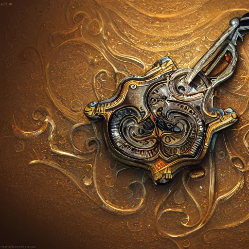 Image similar to a ultradetailed beautiful concept art of an old mind key, with intricate detail, oil panting, high resolution concept art, 4 k