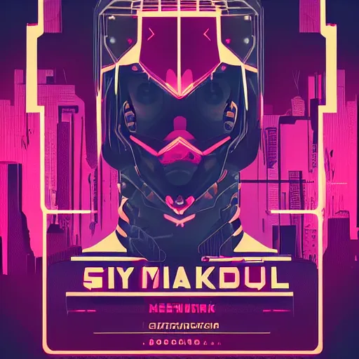 Image similar to demo poster of a stylized font, cyberpunk, behance, hd
