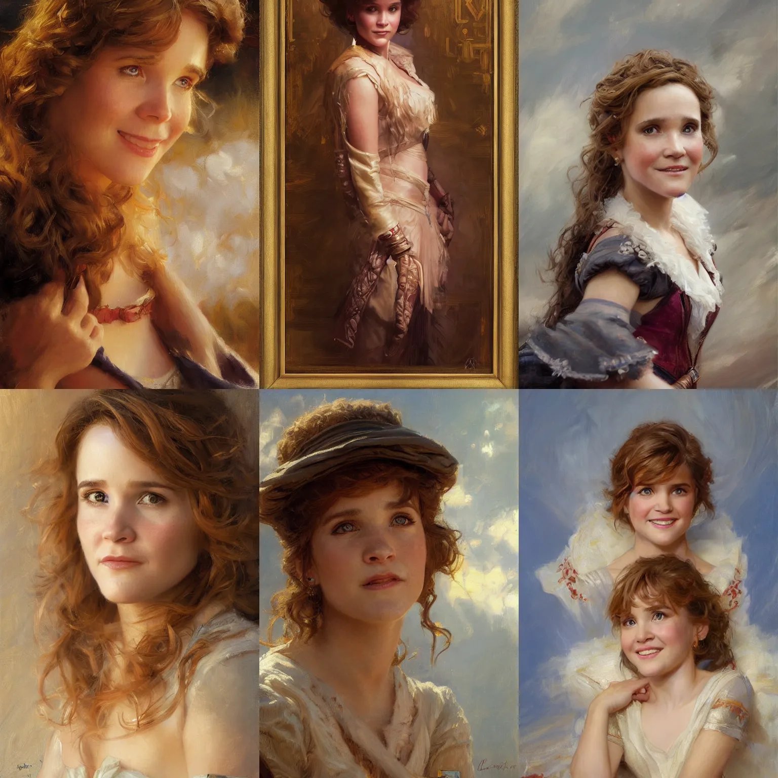 Prompt: portrait of young lea thompson, highly detailed painting by gaston bussiere, craig mullins, j. c. leyendecker 8 k