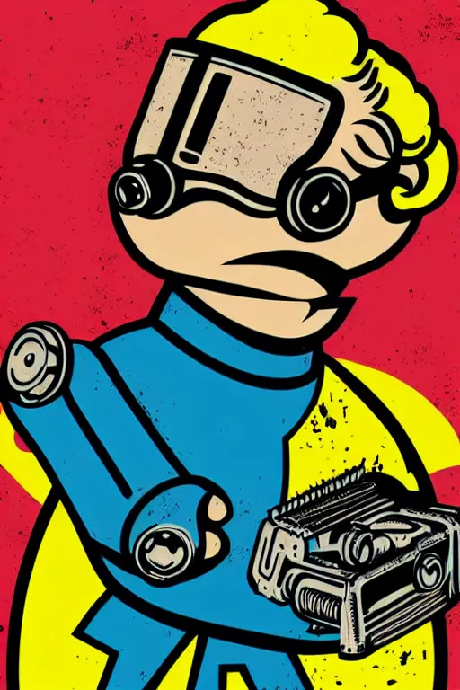 Image similar to fallout 7 6 retro futurist illustration art by butcher billy, sticker, colorful, illustration, highly detailed, simple, smooth and clean vector curves, no jagged lines, vector art, smooth andy warhol style