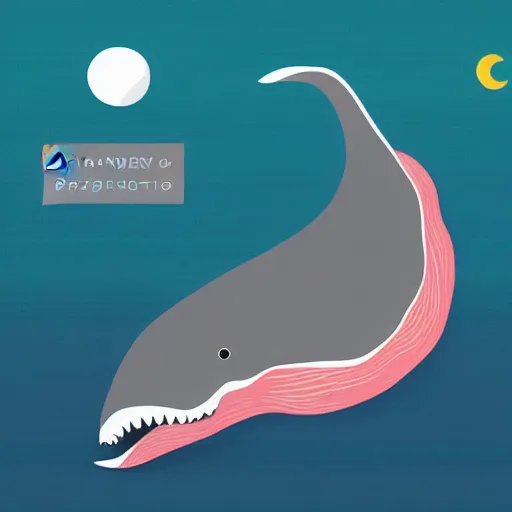 Prompt: kurzgesagt illustration of a blue whale anatomy