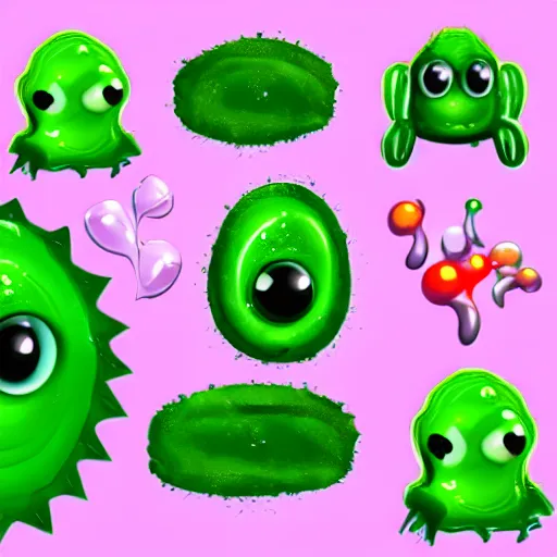 Image similar to green slime texture material, seamless, cute style