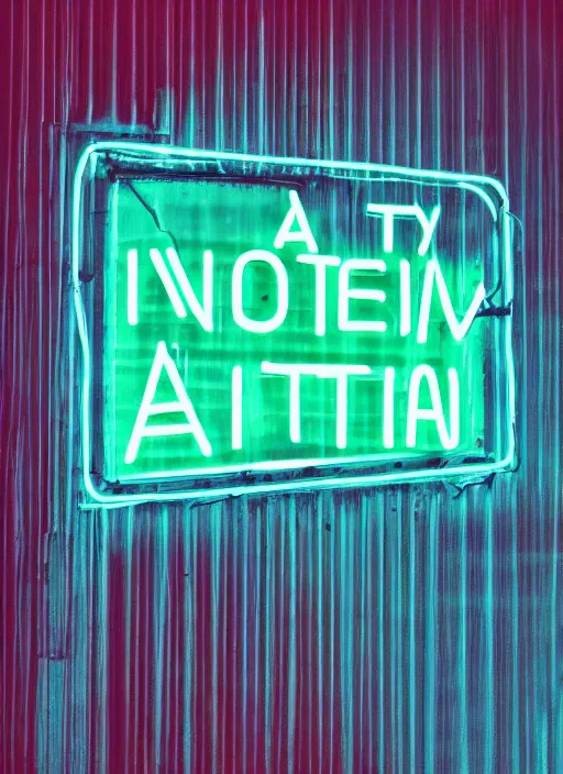 Image similar to a no vacancy neon sign on the side of a building, cyberpunk art by elsa bleda, unsplash, postminimalism, glowing neon, neon, retrowave