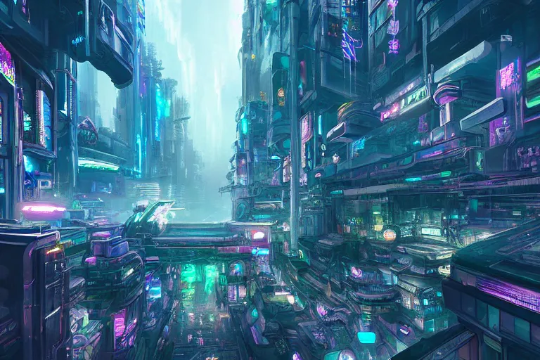 Image similar to a psychedelic cyberpunk city at the edge of existence where intensely creative astral beings live, in the style of wlop, illustration, epic, fantasy, hyper detailed, smooth, unreal engine, sharp focus, ray tracing