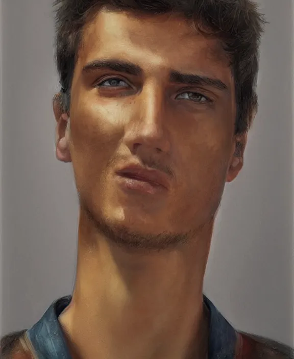 Image similar to heroic portrait of a young spanish man. art by denys tsiperko and bogdan rezunenko, hyperrealism