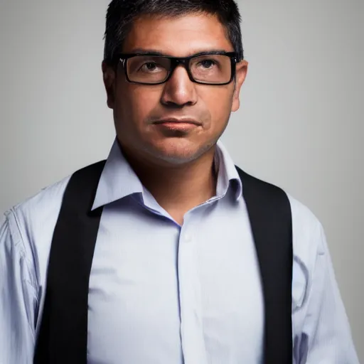 Prompt: Peruvian man, corporate portait, headshot, profile