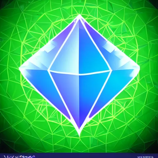 Prompt: cyan rhombus crystal character in the style of Y2K vector graphics, sharp, clean, 4K 8K HD