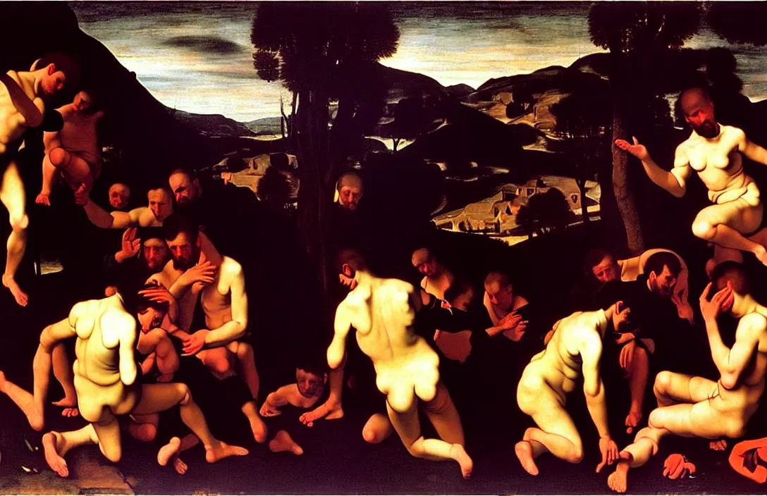 Image similar to excommunication result is a sophisticated interplay between warm, cool, light and dark colors. ( 1 9 6 2 ) directed by cinematography by kubrick reflection of the hills actually impossible jan van der heyden painting by caravaggio