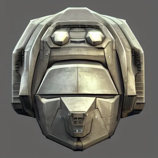 Image similar to hard surface, kitbashing component, based on realistic low poly convex shape, symmetric, unreal engine