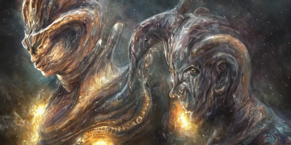 Image similar to a majestic alien god