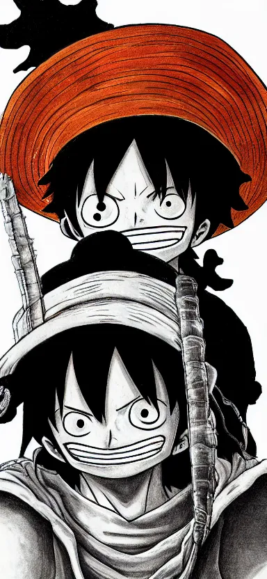 Image similar to “ a portrait photo of luffy in the moon, side shot, by shunji dodo, 8 k resolution, high quality ”