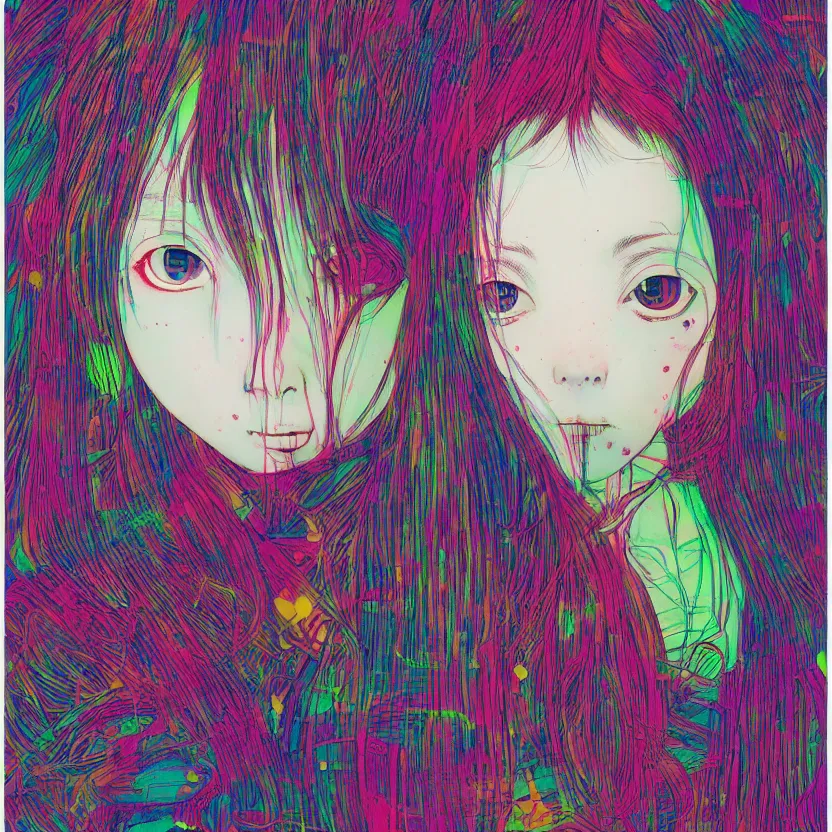 Image similar to a portrait of a girl by inio asano, beeple and james jean, hiroyuki takahashi color scheme