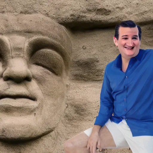 Prompt: Ted Cruz stars in a tourism commercial for Cancun