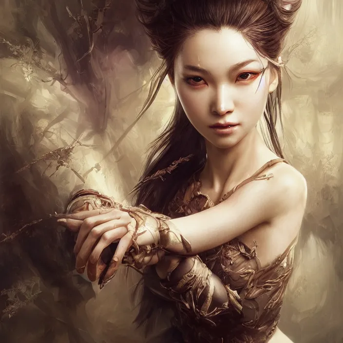 Image similar to a masterpiece ultrarealistic ultradetailed portrait of a very beautiful ninja girl, baroque renaissance. medium shot, intricate, elegant, by stanley artgerm lau, wlop, rossdraws, james jean, andrei riabovitchev, marc simonetti, light by julie bell, ismail inceoglu, porcelain skin. global illumination. vfx