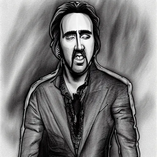 Prompt: nicolas cage with pomegranate body, caricature concept art