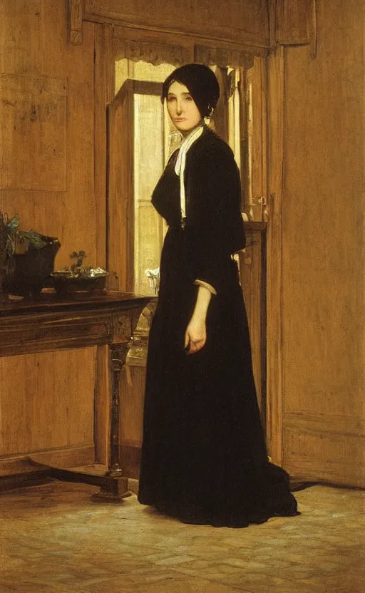 Image similar to maid in the manor by frederick goodall