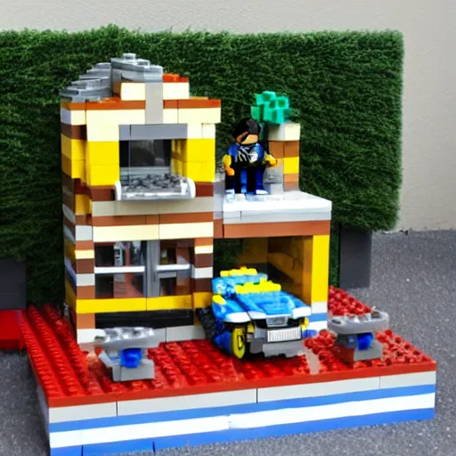 Prompt: lego villa