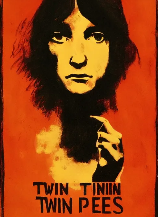 Prompt: twin peaks movie poster art by jeffrey catherine jones