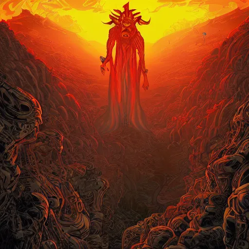 Image similar to the second coming of chris rock, by dan mumford and ross tran, cosmic, terrifying, demon rays, intricate detail, cinematic, 8 k, cel shaded, unreal engine, featured on artstation, pixiv