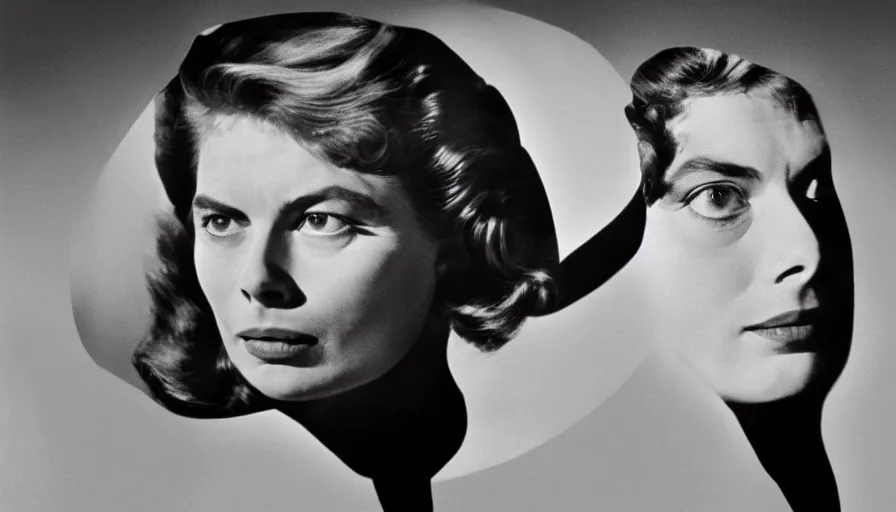 Image similar to film capture, ingrid bergman as barbarella, exploring an alien planet. symmetrical face. symmetrical body. cinematic. 1 0 0 mm lens. realistic. photograph.