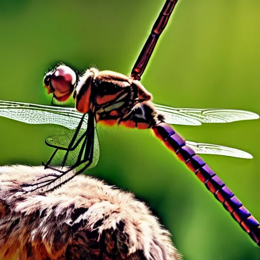 Prompt: a dragonfly - cat - hybrid, animal photography