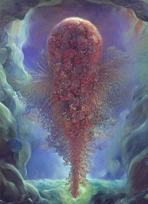 Image similar to abiogenesis, by ernst haeckel and agostino arrivabene and robert hooke and joaquin sorolla, vivid colours, atmospheric, digital painting, artstation, concept art, smooth, sharp focus, illustration, digital painting