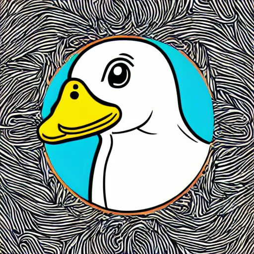 Image similar to portrait of a duck, sticker, highly detailed, colorful, illustration, smooth and clean vector curves, no jagged lines, vector art, smooth