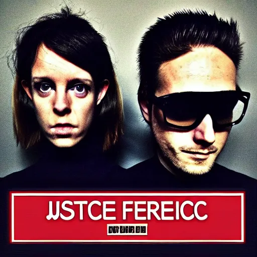 Image similar to justice french electro duo next album cover