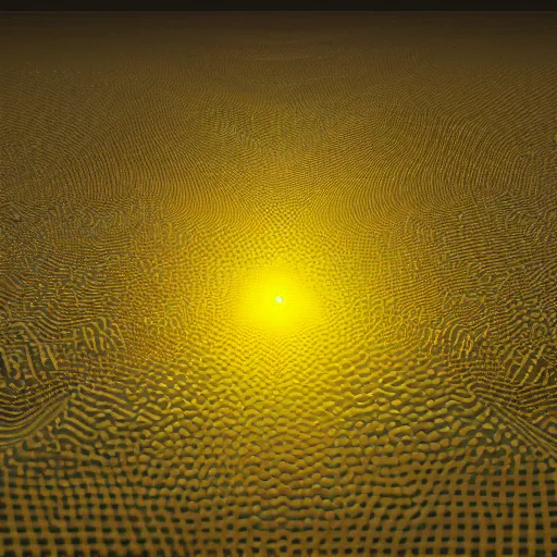 Image similar to cellular automaton that turns into slime mold according to golden ratio pattern. highly 3 d rendering in octane and vray beautiful mystical light, mist, sigma 2 4 mm