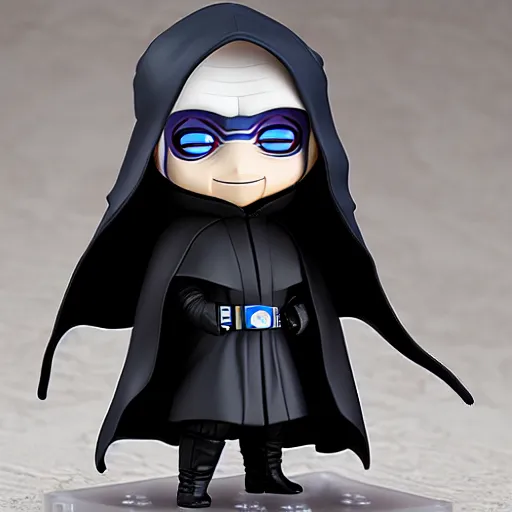 Prompt: nendoroid hooded darth sidious emperor palpatine from star wars, detailed, custom