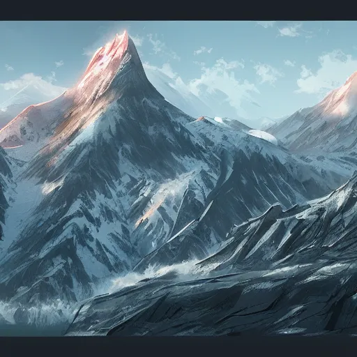 Prompt: mountain by yang yongliang, artstation, 8 k