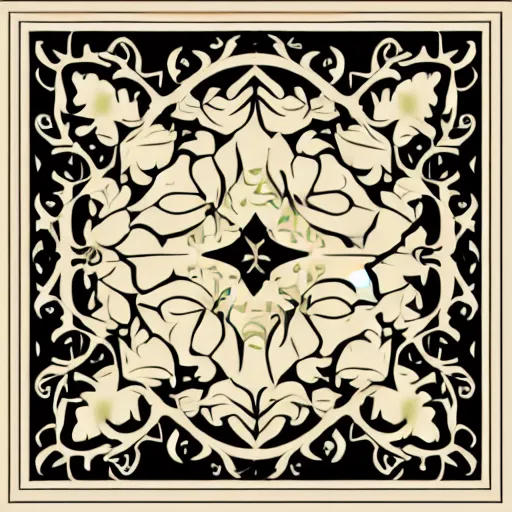 Prompt: a square vector art panel for cnc plasma, laser, simple geometric floral design pattern