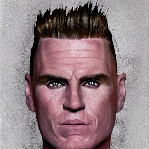 Prompt: a portrait of vanilla ice made out of vanilla and ice, concept art, matte painting