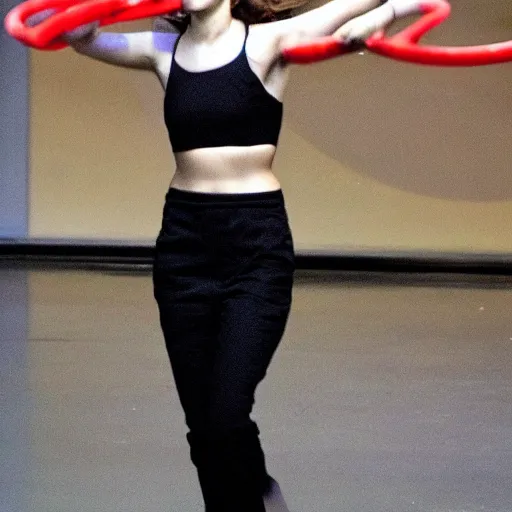 Image similar to emma watson hulahoop dancing