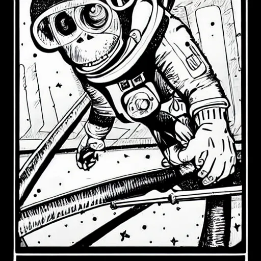 Image similar to monkey astronaut illustration by Jeff lemire