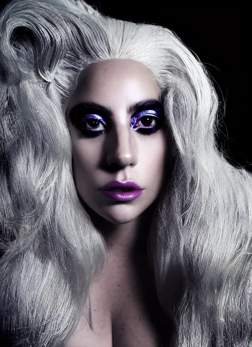 Image similar to lady gaga photoshoot by nick knight editorial studio lighting Highly realistic. High resolution. Highly detailed. Dramatic. 8k.4k.