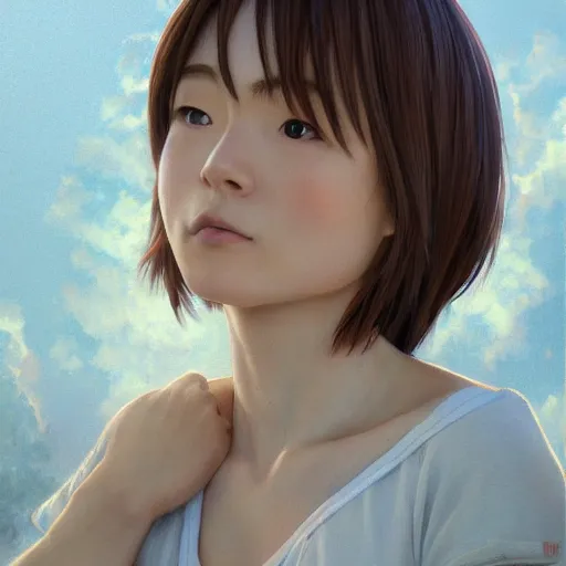 Image similar to Nagisa Furukawa from Clannad, detailed, centered, digital painting, artstation, concept art, donato giancola, Joseph Christian Leyendecker, WLOP, Boris Vallejo, Breathtaking, 8k resolution, extremely detailed, beautiful, establishing shot, artistic, hyperrealistic, beautiful face, octane render, cinematic lighting, dramatic lighting, masterpiece