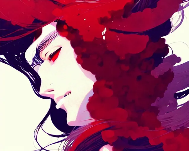 Image similar to a ultradetailed beautiful panting of a stylish woman with flowing hair, by conrad roset, greg rutkowski and makoto shinkai, trending on artstation