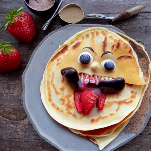 Image similar to a delicious creepy crepe