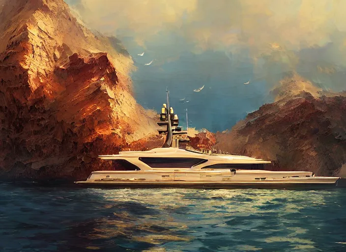 Prompt: billionaire's yacht adopted as a vacation spot for coal miners a Mandelbrot fractal by Craig Mullins, ilya kuvshinov, krenz cushart, artgerm trending on artstation by Edward Hopper and Dan Mumford and WLOP and Rutkovsky, Unreal Engine 5, Lumen, Nanite