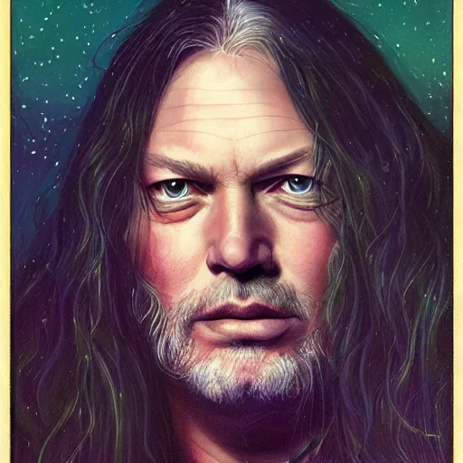 Prompt: amazing artgerm portrait of david gilmour as a preraphaelite painting, collaboration with j. scott campbell and artgerm with edward burn jones