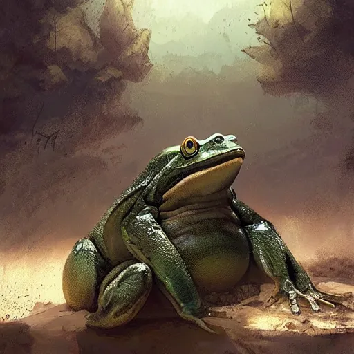 Image similar to hyper realistic big chungus frogman by greg rutkowski