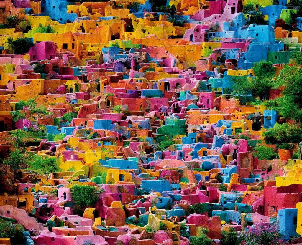 Prompt: a brigth colorful landscape by steve mccurry