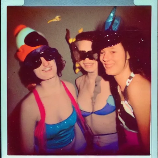 Image similar to underwater costume party polaroid