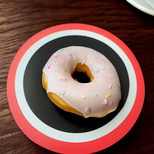 Prompt: polariod photograph diner donut close up