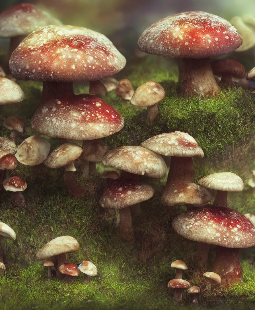 Prompt: beautiful Hyperrealistic close up mushroom house, macro lens, highly detailed, digital painting, trending artstation, concept art, illustration, cinematic lighting, vibrant colors, photorealism, epic, octane render