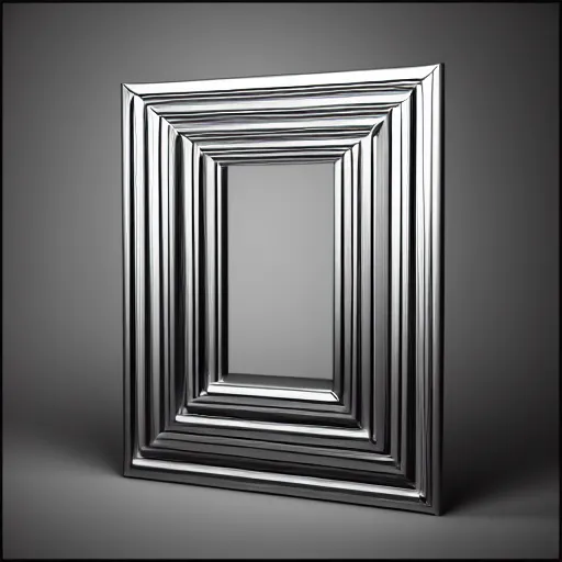 Image similar to thin surreal liquid metal picture frame, ultra rendered extreme realism and detail, 8 k, highly detailed, realistic, pbr, unreal engine 5, cinematic, cryengine, octane render