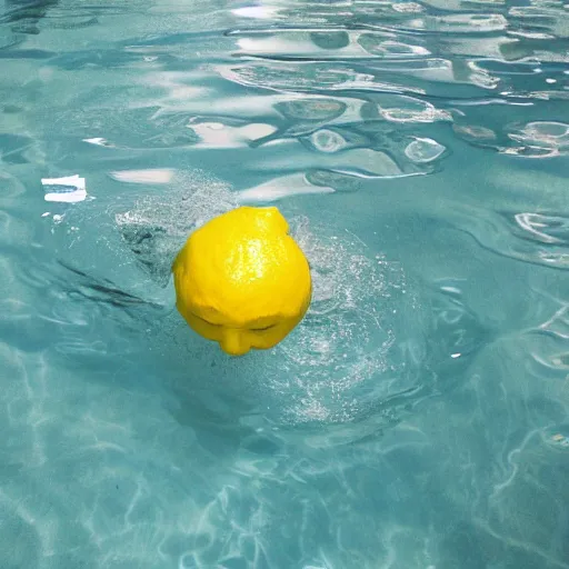 Image similar to lemon swimming in the pool